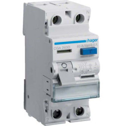 УЗО Hager / 63A / 500mA / A-тип / 2 пол. / CGA263D