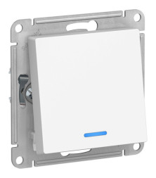 Переключатель 1-клавишный Schneider Electric ATLASDESIGN, с подсветкой, скрытый монтаж, белый