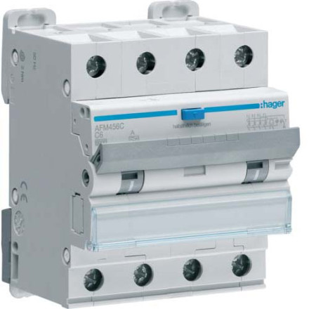 Дифф. автомат Hager / 6A / 300mA / A-тип / C-хар / 4 пол / 6kA / AFM456C