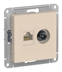 Розетка TV+RJ45 Cat.5 Schneider Electric ATLASDESIGN, оконечная, бежевый