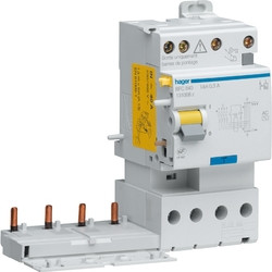 Дифф. блок для автоматов Hager до 63А / 40A / 300mA / AC-тип / 4 пол / 6kA / BF441N