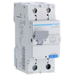 Дифф. автомат Hager / 20A / 30mA / AC-тип / C-хар / 2 пол / 4,5kA / AD870J