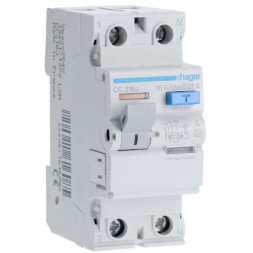 УЗО Hager / 16A / 10mA / A-тип / 2 пол. / CC216J