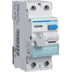 УЗО Hager / 16A / 10mA / A-тип / 2 пол. / CCA216D