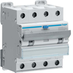 Дифф. автомат Hager / 25A / 30mA / A-тип / C-хар / 4 пол / 6kA / ADM475C