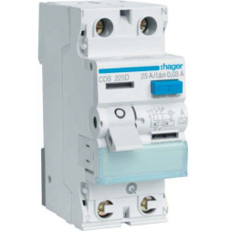 УЗО Hager / 25A / 30mA / A-тип / 2 пол. / CDS225D