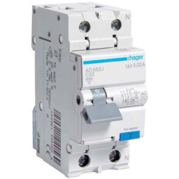 Дифф. автомат Hager / 32A / 30mA / AC-тип / C-хар / 2 пол / 4,5kA / AD882J
