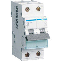 Автомат Hager B20А / 1p+N пол / MBN520