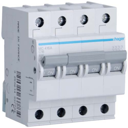 Автомат Hager C16А / 4 пол / MC416A