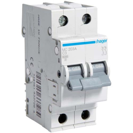 Автомат Hager C3А / 2 пол / MC203A