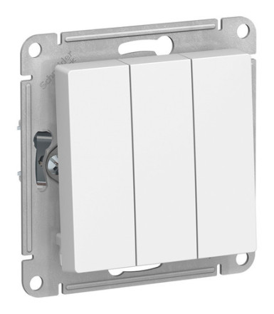 Выключатель 3-клавишный Schneider Electric ATLASDESIGN, скрытый монтаж, белый