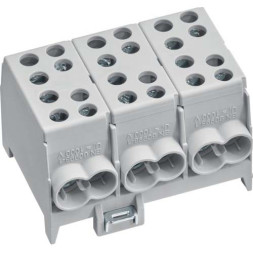 Клеммный распределительный блок / 3 полюса / 100A / 2x35мм2 + 2x25мм2 / ширина 71 мм / Hager KH35L3