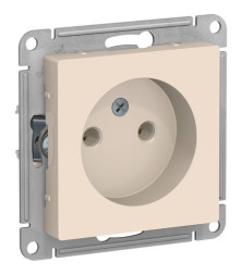 Розетка Schneider Electric ATLASDESIGN, скрытый монтаж, без заземления, винтовые клеммы, бежевый