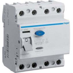 УЗО Hager / 100A / 300mA / A-тип / 4 пол. / CF484D
