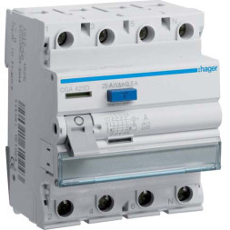 УЗО Hager / 25A / 500mA / A-тип / 4 пол. / CGA425D