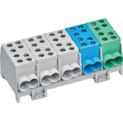 Клеммный распределительный блок / 5 полюсов / 100A / 2x35мм2 + 2x25мм2 / ширина 135 мм / Hager KH45A