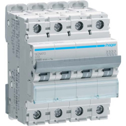 Автомат Hager C10А / 4 пол / NCN410