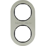 Рамка двойная Berker R.classic нержавеющая сталь/черный 10122004