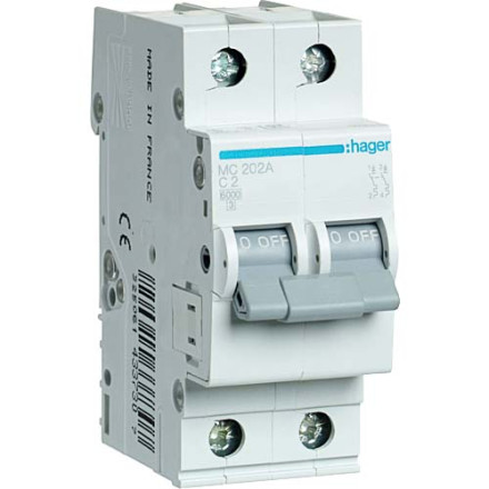 Автомат Hager C2A / 2 пол / MC202A