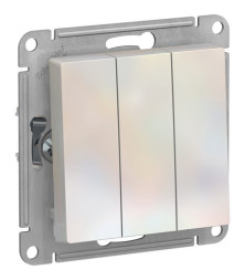 Выключатель 3-клавишный Schneider Electric ATLASDESIGN, скрытый монтаж, жемчуг